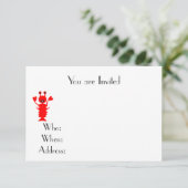 Invitation Plage de homard à thème (Debout devant)