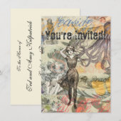 Invitation Plage de la Pieuvre Antique Steampunk Côtière (Devant / Derrière)