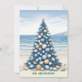 Invitation Plage de l'arbre de Noël Fête de Noël (Devant)