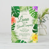 Invitation Plage de l'île tropicale Luau| Groupe de sociétés (Debout devant)