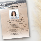 Invitation Plage de l'Océan Empreintes de Pieds sur le Sable,