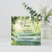 Invitation Plage de Noël étincelante QR Tout en un Mariage (Debout devant)