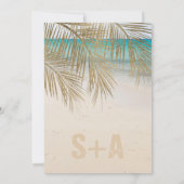 Invitation Plage de palmes d'or photo destination mariage (Dos)