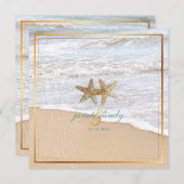 Invitation Plage de PixDezines+étoile de mer+corail (Devant / Derrière)