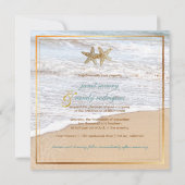 Invitation Plage de PixDezines+étoile de mer+corail (Dos)