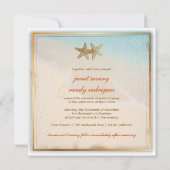 Invitation Plage de PixDezines+étoile de mer+corail (Dos)