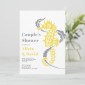 Invitation Plage de plage gris et jaune (Debout devant)