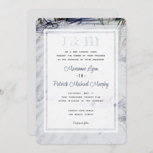 Invitation Plage de sable blanc Destination moderne Mariage