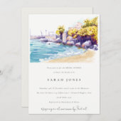 Invitation Plage de sable de la côte Fête des mariées du pays (Devant / Derrière)