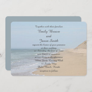 Invitation Plage de sable et vagues de l'océan