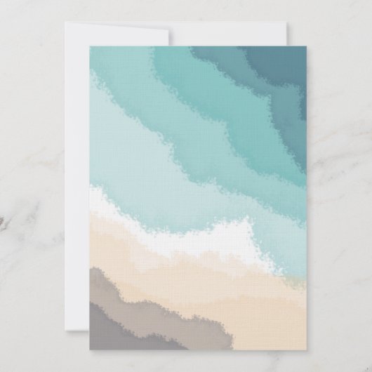 Invitation Plage de sable moderne Vagues toujours Mariage (Dos)