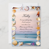 Invitation Plage De Sable Tropicale Et Coquillages D'Honneur (Devant)