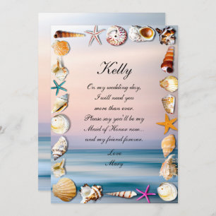 Invitation Plage De Sable Tropicale Et Coquillages D'Honneur