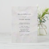 Invitation Plage de Sables Perlés Côtiers Élégant Mariage Océ (Debout devant)