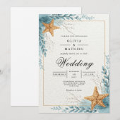 Invitation Plage de Starfish Mariage (Devant / Derrière)