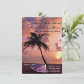 Invitation Plage de Sunset Palm Tree et mariage en bateau Inv (Debout devant)