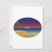 Invitation Plage de Sunset Tropical Palm Feuille Ocean Waves (Devant)