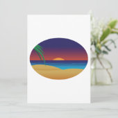 Invitation Plage de Sunset Tropical Palm Feuille Ocean Waves (Debout devant)