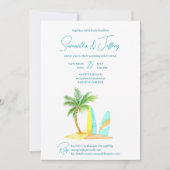 Invitation Plage de surf mariage tropical été (Devant)
