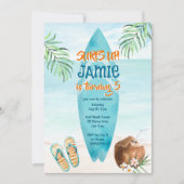 Invitation Plage de surf océan tropical d'été anniversaire (Devant)