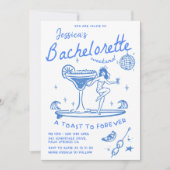 Invitation Plage Dernier Toast Funky Bachelorette Week-end (Devant)