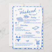 Invitation Plage Dernier Toast Funky Bachelorette Week-end (Dos)