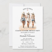 Invitation Plage des Cowgirls côtières Anniversaire (Devant)