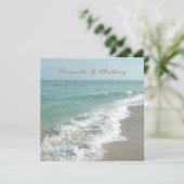 Invitation Plage Destination Mariage Invitation, Carré (Debout devant)