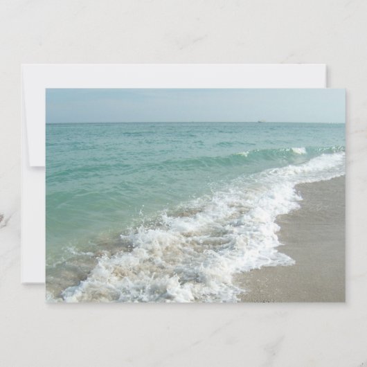 Invitation Plage Destination Mariage Invitation, Surf Aqua (Dos)