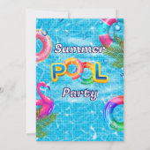 Invitation Plage d'été de la piscine pour adultes (Dos)