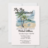 Invitation Plage d'été Flip Flop à thème Parti de retraite (Devant)