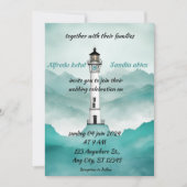 Invitation plage d'été Lighthouse aquarelle mariage (Devant)