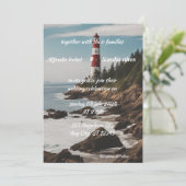 Invitation plage d'été Phare aquarelle mariage Invitat (Debout devant)