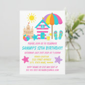 Invitation Plage d'été pour les enfants amusants (Debout devant)