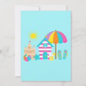 Invitation Plage d'été pour les enfants amusants (Dos)