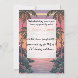 Invitation plage d'été Rustic Watercolor Mariage à thème