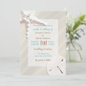 Invitation Plage d'étoiles de mer et de sable de sable de pla (Debout devant)