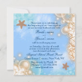 Invitation Plage d'étoiles de mer ivoire bleu tropical (Dos)