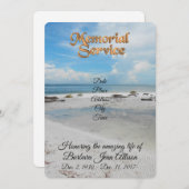 Invitation Plage d'invitation du service Memorial (Devant / Derrière)