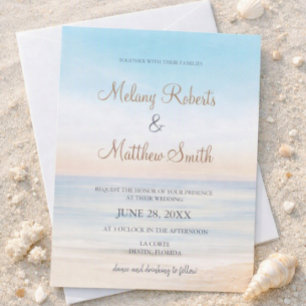 Invitation Plage En Front De Mer Plage Mariage À Thème