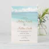 Invitation Plage En Front De Mer Plage Mariage À Thème (Debout devant)