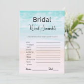Invitation Plage et Océan Bride Blue Word jeu de course (Debout devant)