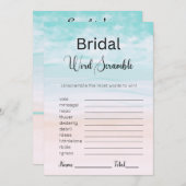 Invitation Plage et Océan Bride Blue Word jeu de course (Devant / Derrière)