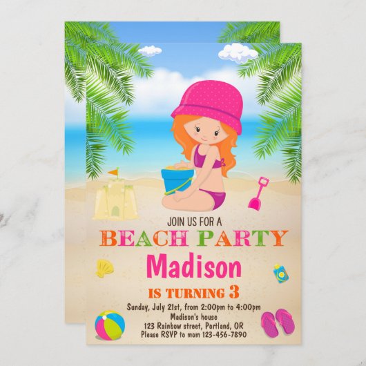 Invitation plage été invitation plage (Devant / Derrière)