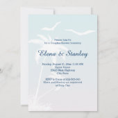 Invitation Plage été rose bleu mariage douche (Dos)