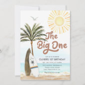 Invitation Plage Été Sexe Neutre 1er anniversaire (Devant)