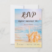Invitation Plage, Étoile de mer, Coquillage RSVP (Devant)