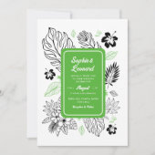 Invitation Plage exotique de la feuille tropicale Mariage de  (Devant)