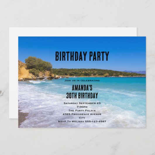 Invitation Plage exotique Île tropicale Paradis Anniversaire (Devant / Derrière)