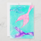 Invitation Plage fête sirène queues océan Anniversaire de enf (Dos)